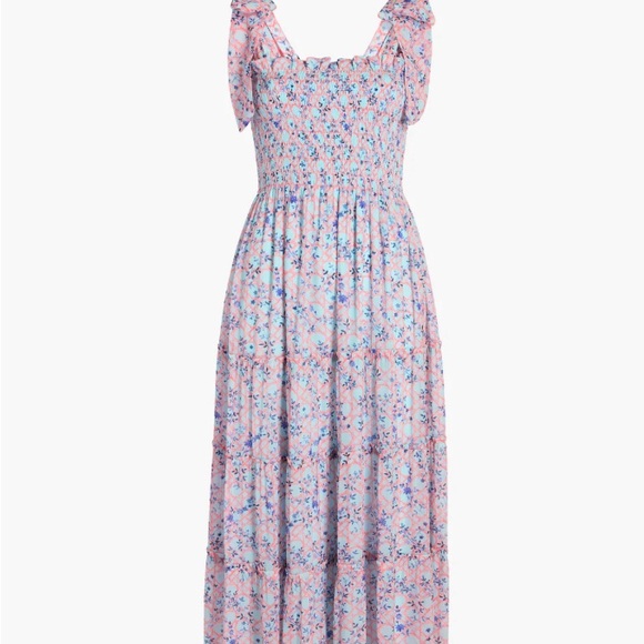 🦋HP🦋 NWT The Ribbon Ellie Nap Dress - Pink Basketweave Vine - Sz M - Picture 3 of 10